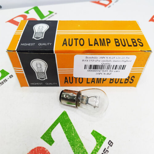 Bombillo 10PCS S-25 12v 21/5w BAY15D (Por unidad), marca Highest Quality