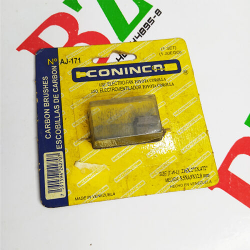 Carbones automotriz Electro ventilador AJ-171, Toyota, marca Coninca