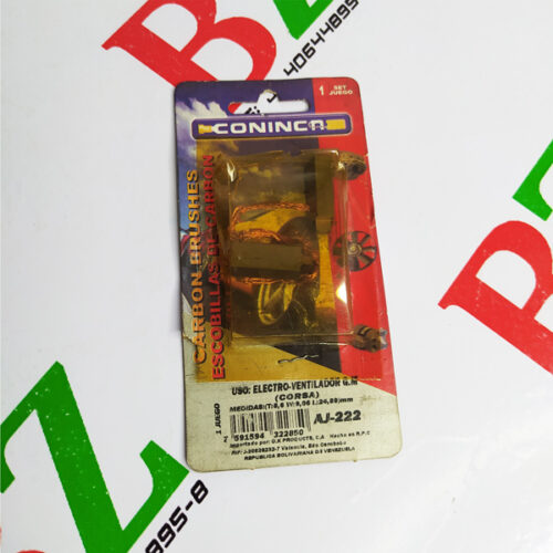 Carbones electro ventilador AJ-222, Chevrolet Corsa, marca Coninca
